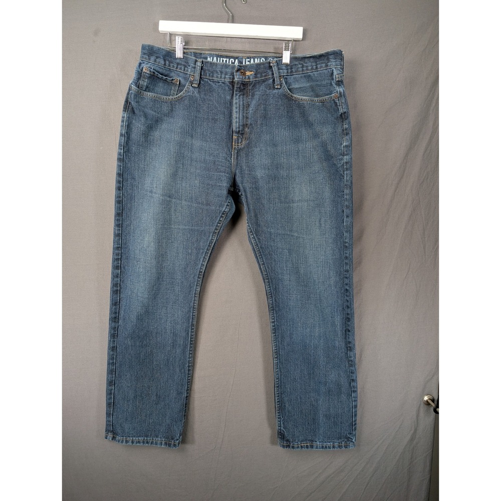 Nautica Jeans Co Mens‎ 38x30 Blue Straight Fit Denim Jeans